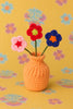 Vibrant Crochet Flower Vase - Handmade Amigurumi Decor
