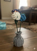 Rustic Crochet Flower Bouquet in Grey Vase
